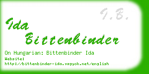 ida bittenbinder business card